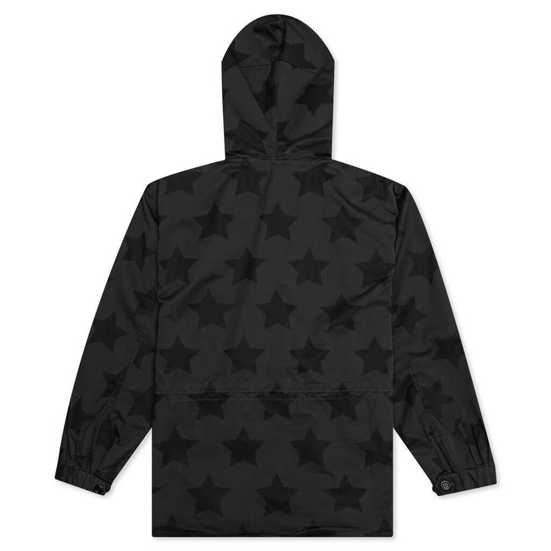 AWAKE NY AWAKE STAR PRINTED ANORAK - CHARCOAL/BLACK outlook