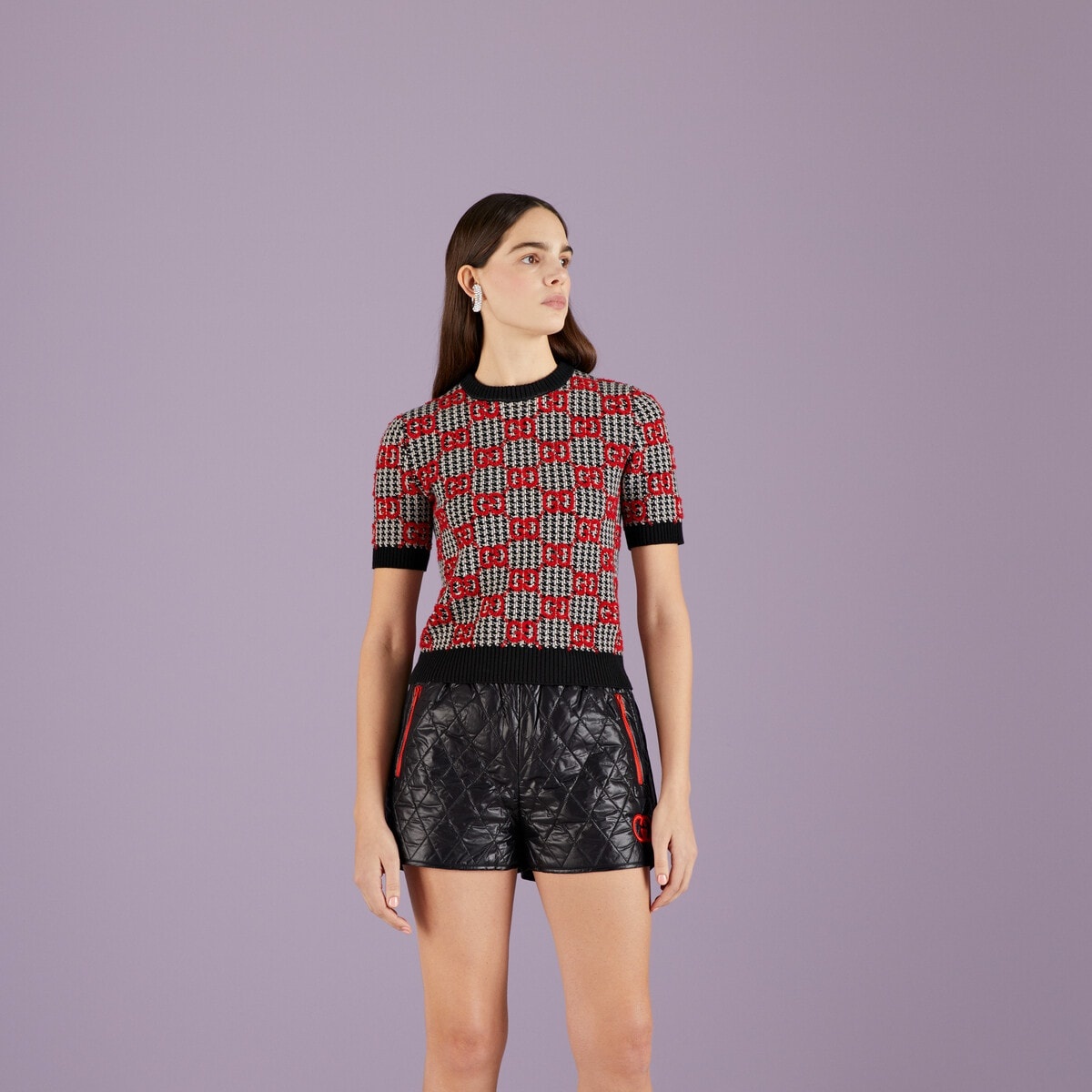GG wool houndstooth top - 5