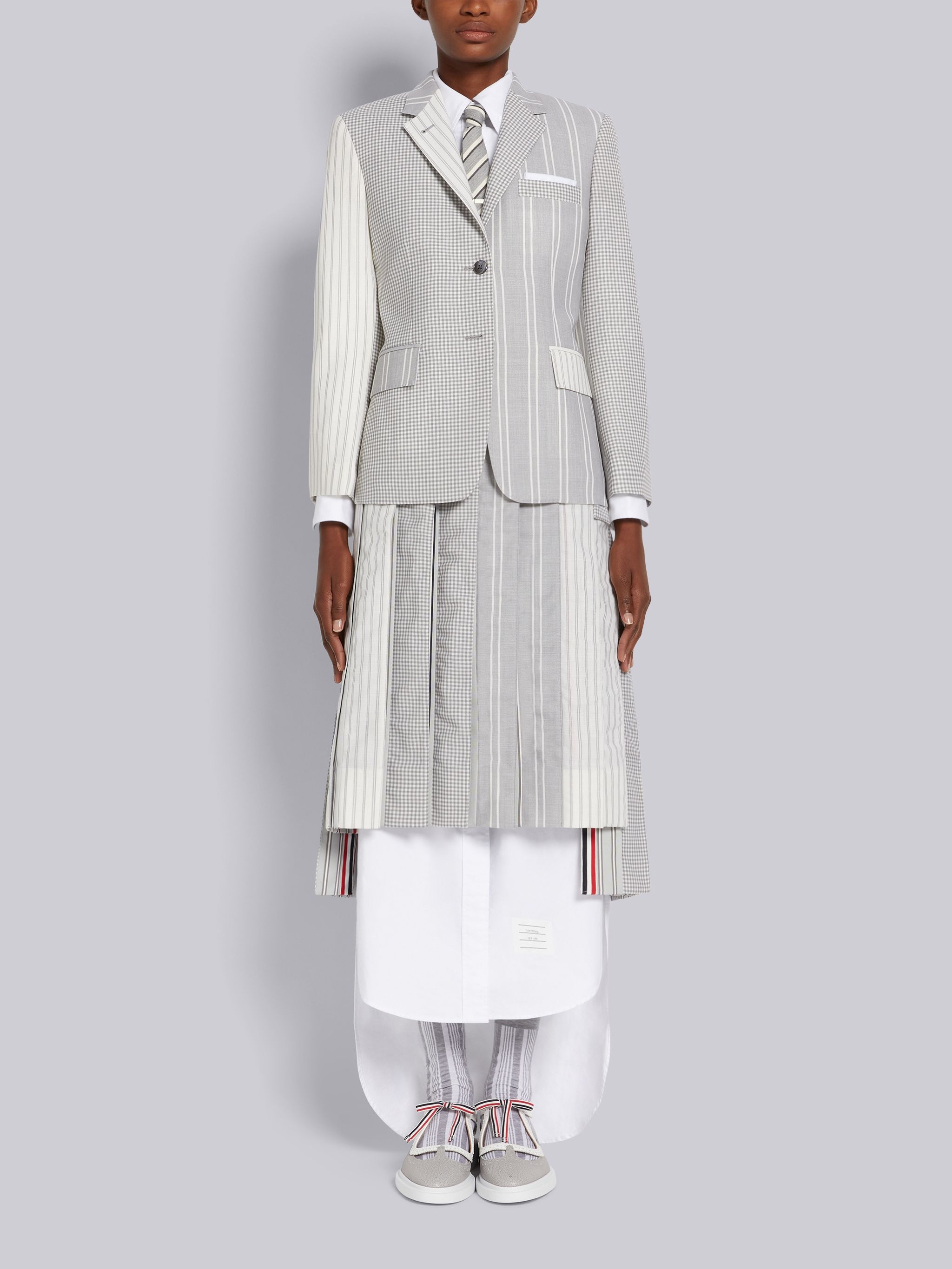 White Oxford Point Collar Ankle Length Shirtdress - 4