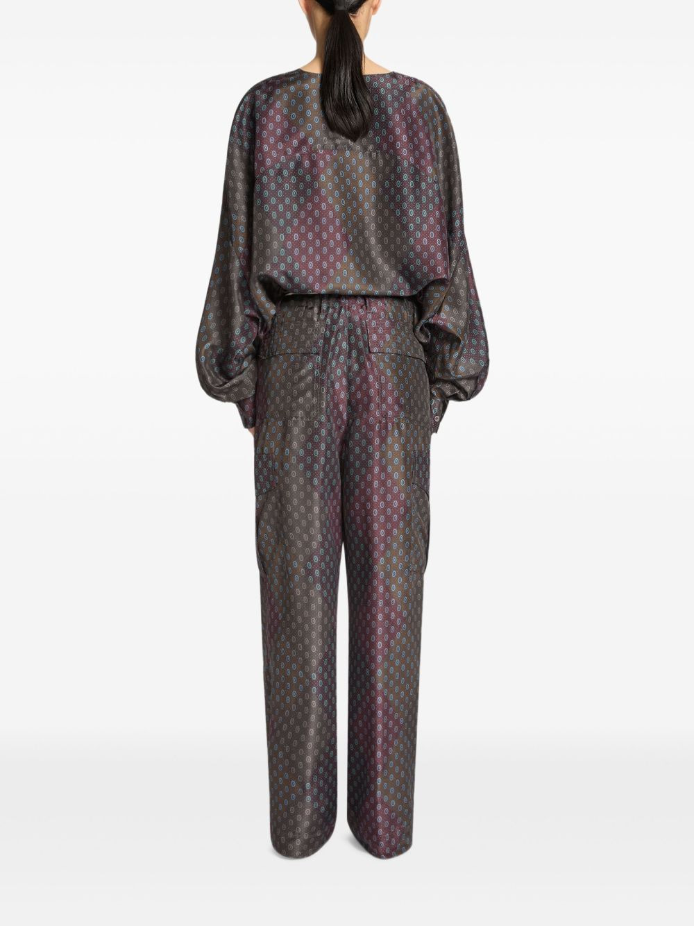 silk cargo trousers - 4
