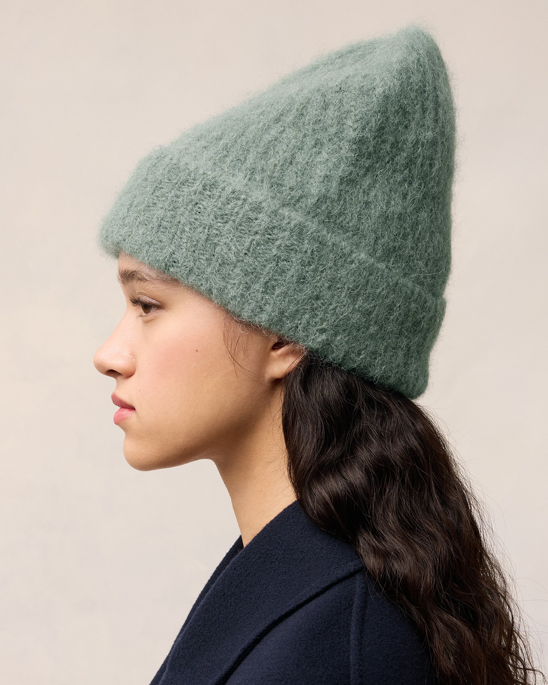 ALPACA MOHAIR RIBBED BEANIE - 5