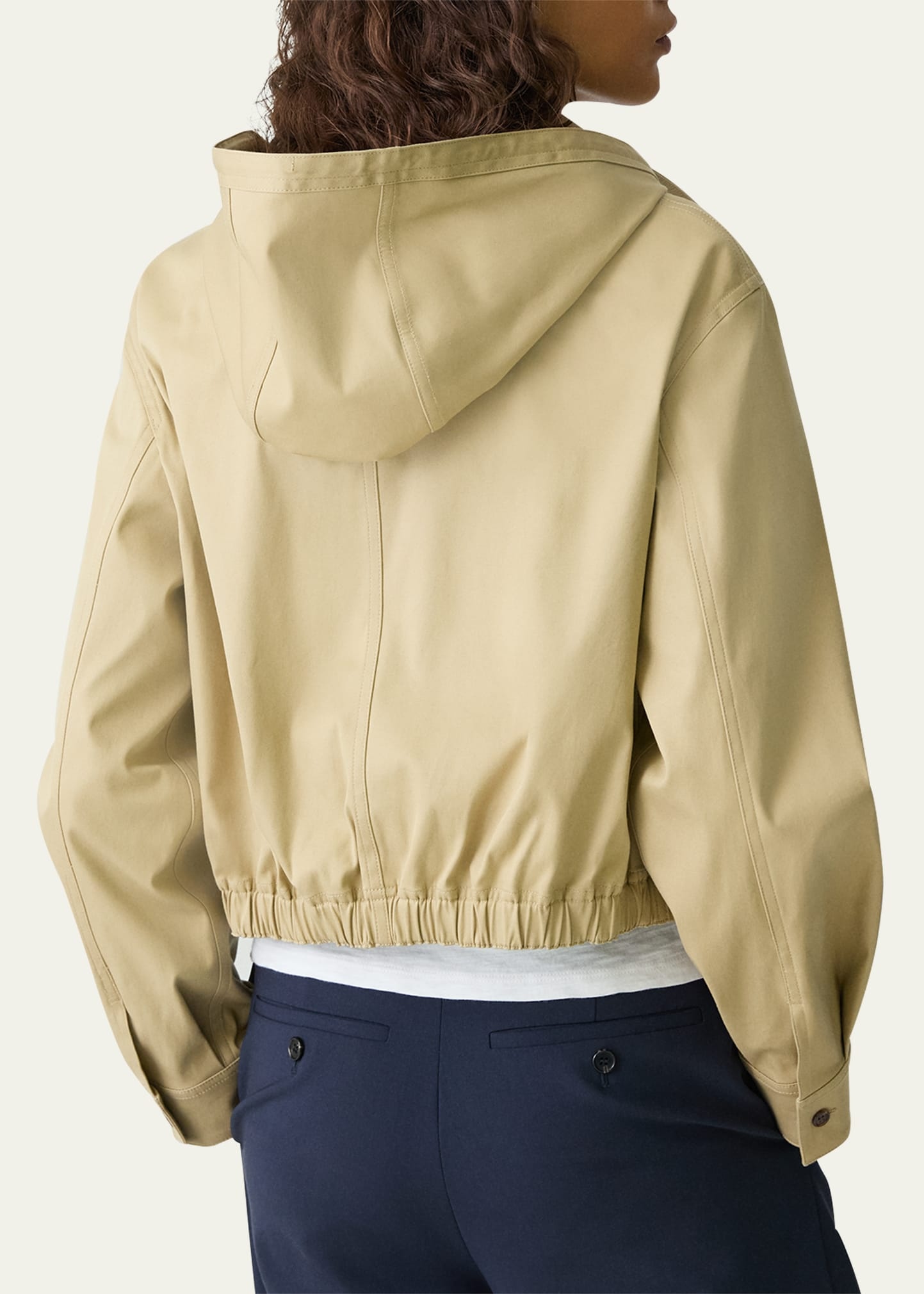 Hooded Cropped Cotton Jacket - 3