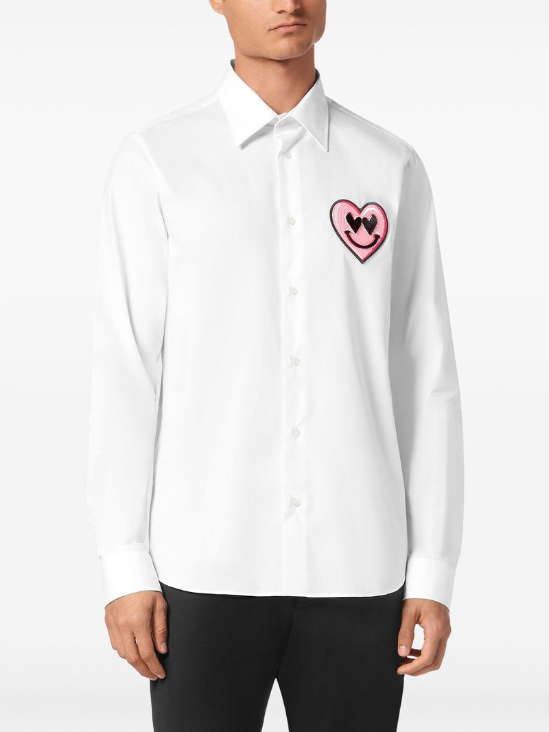 PHILIPP PLEIN heart-patch shirt outlook