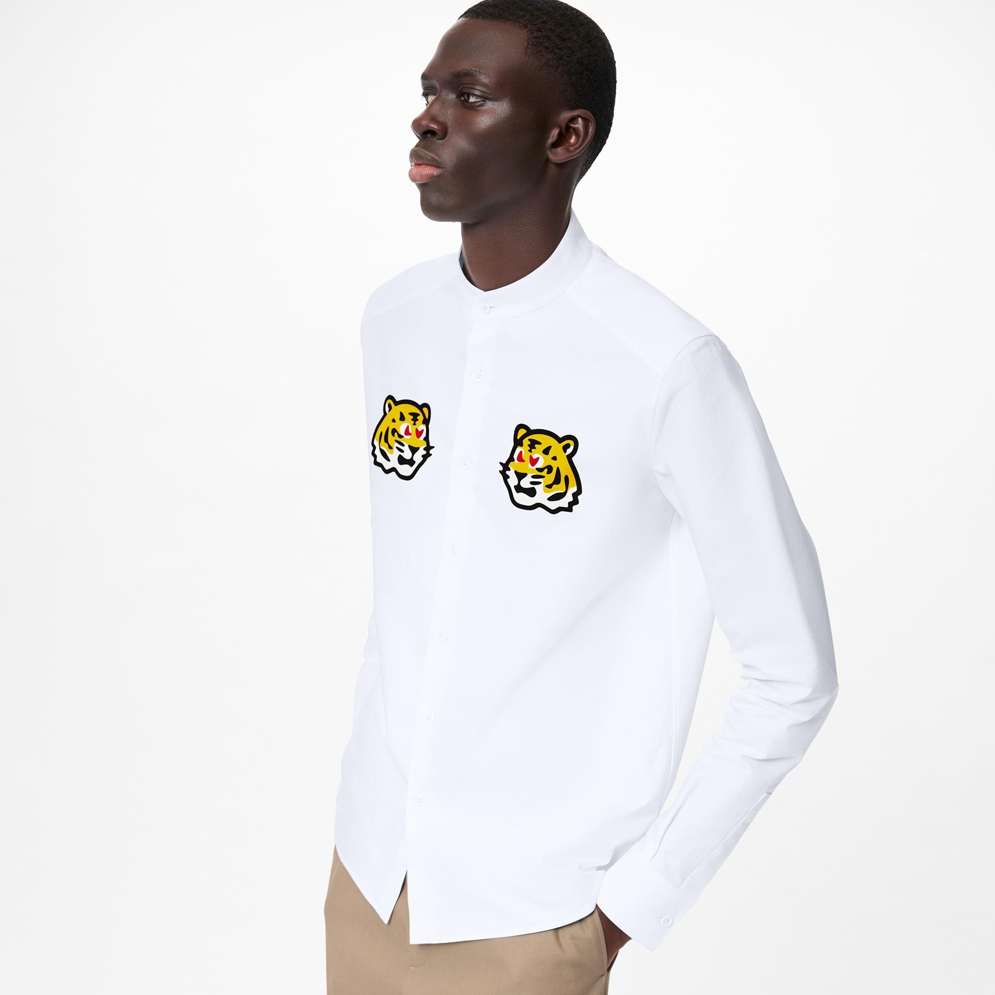 Printed Tigers Mandarin Collar Shirt - 3