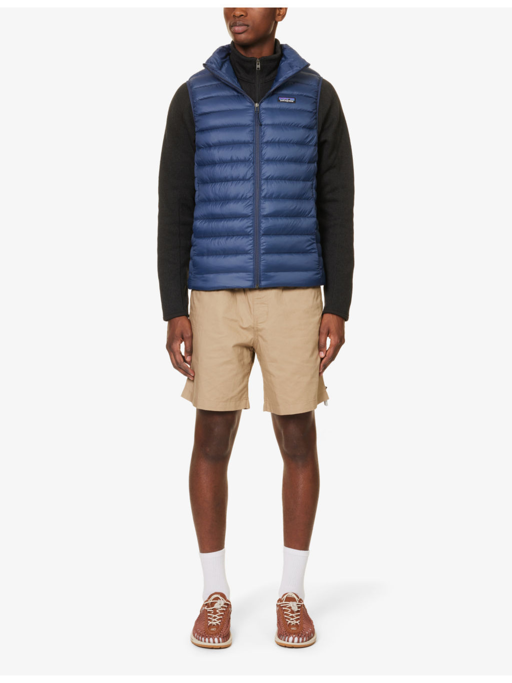 Padded brand-patch recycled-nylon down gilet - 2