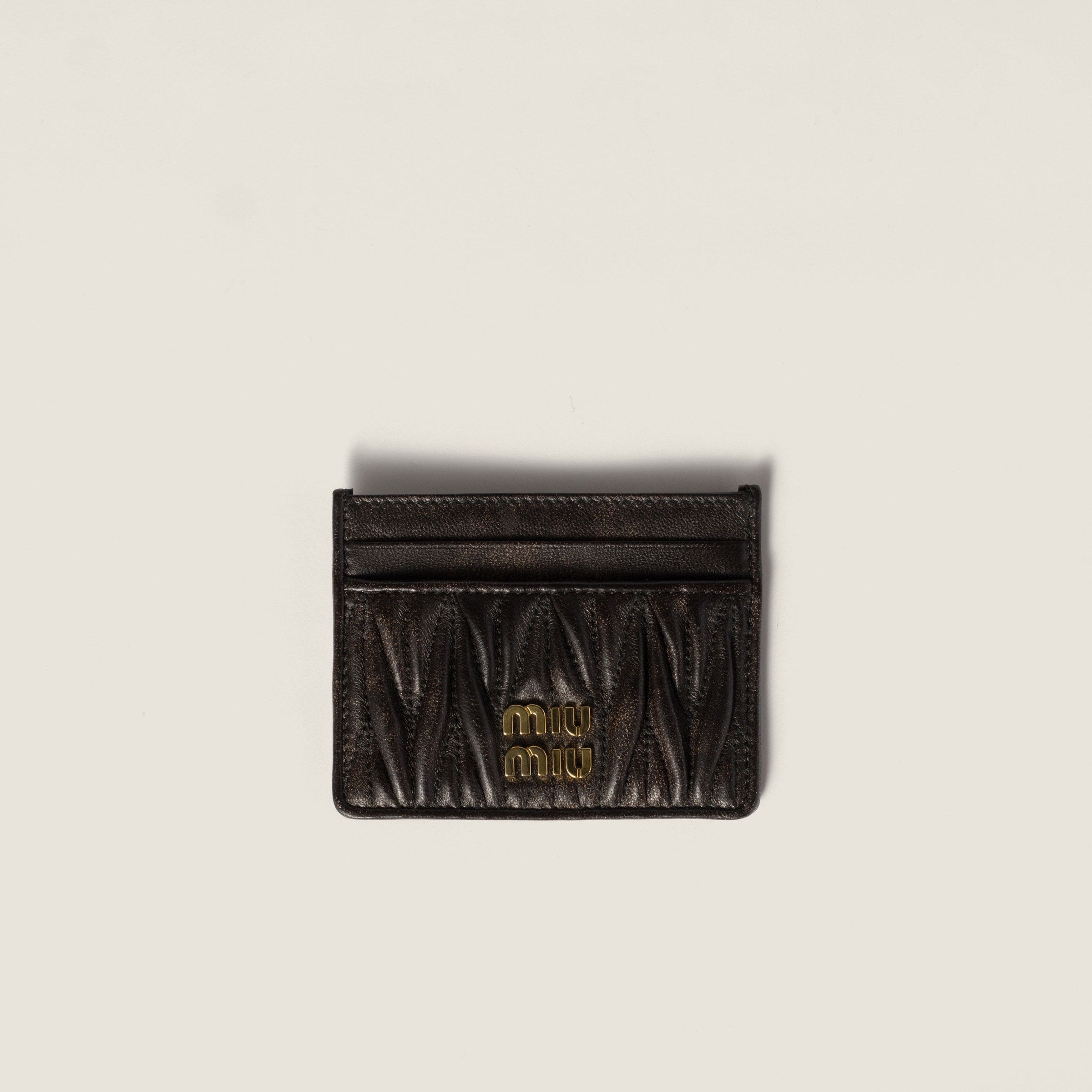 Matelassé nappa leather card holder - 1