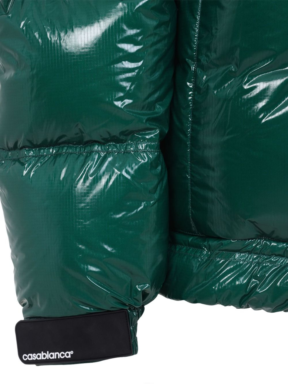high-shine patterned-panel puffer jacket - 5
