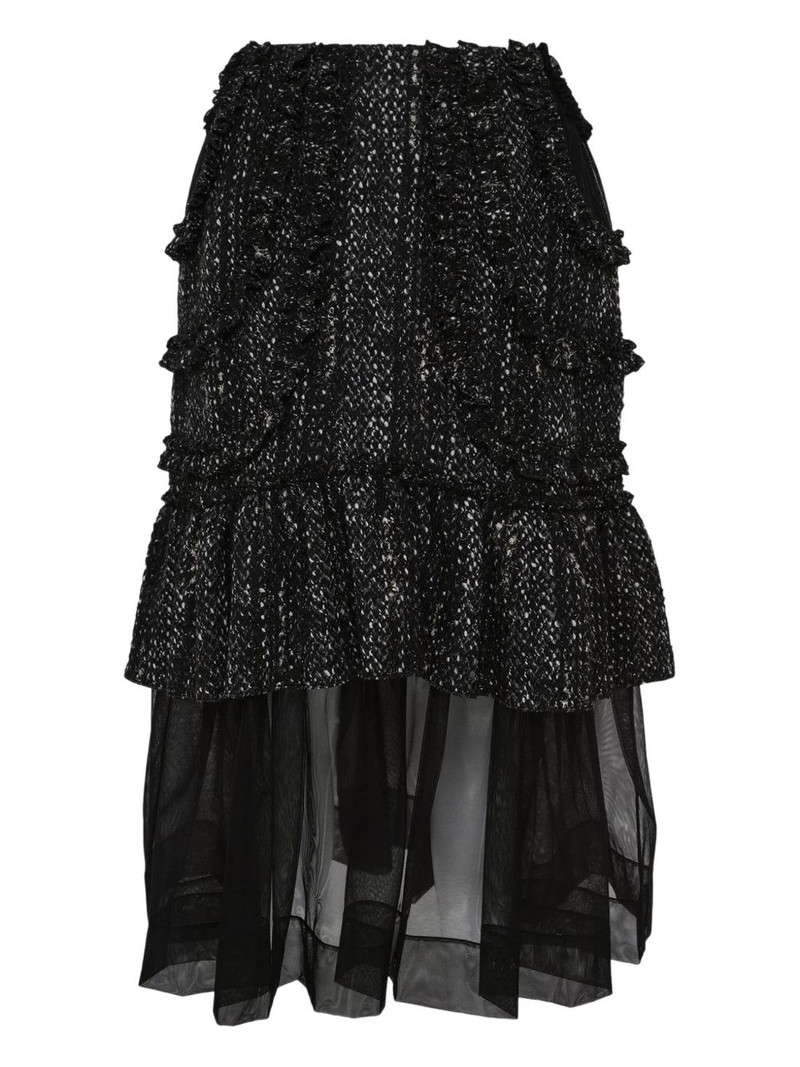 Simone Rocha multi-frill patchwork midi skirt outlook