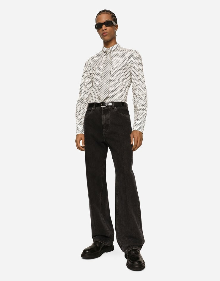 Poplin Gold-fit shirt with DG logo print - 5