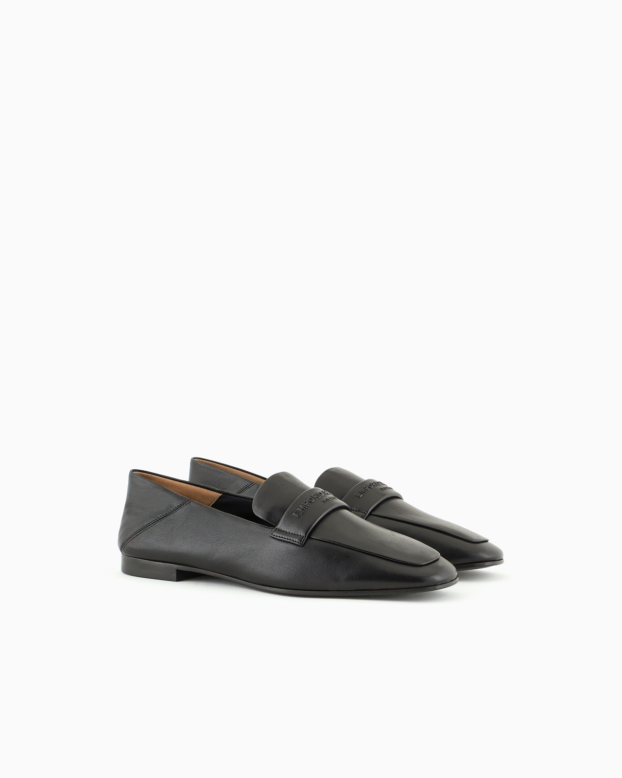 Nappa leather loafers with embossed logo - 2