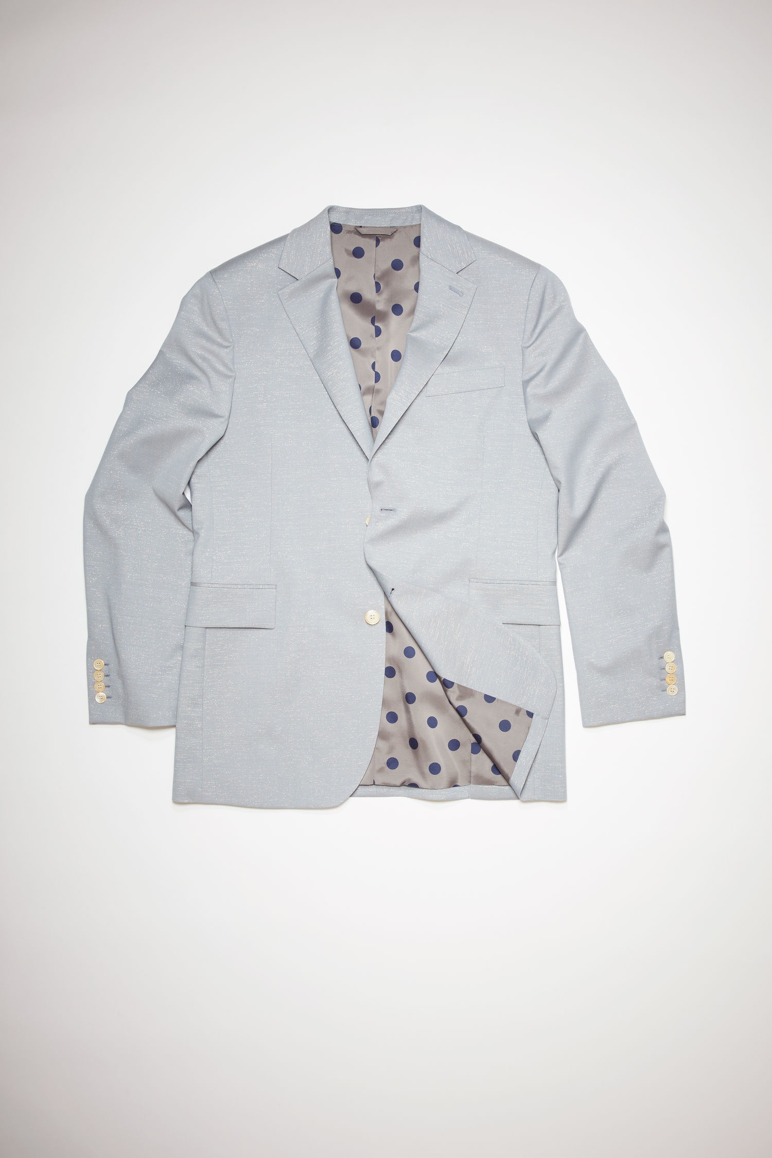 Lurex suit jacket - Dusty blue - 5