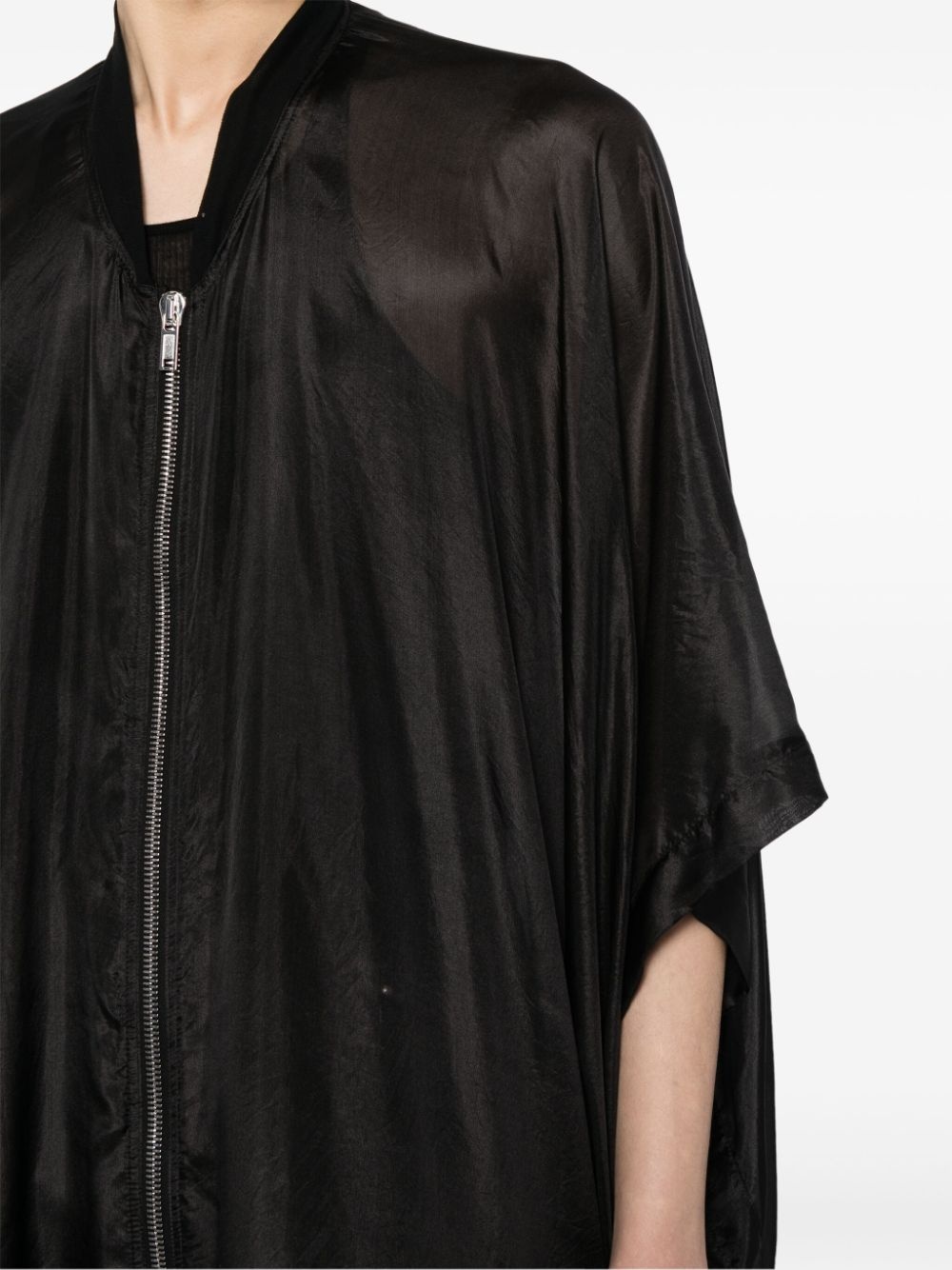 asymmetric silk-habotai coat - 5