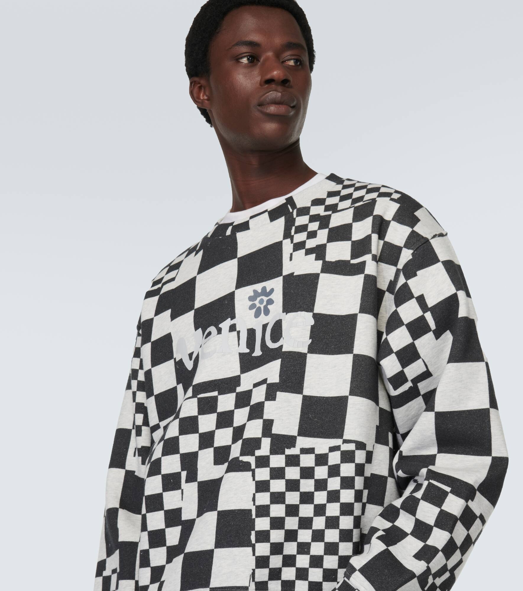 Checked cotton jersey sweatshirt - 5