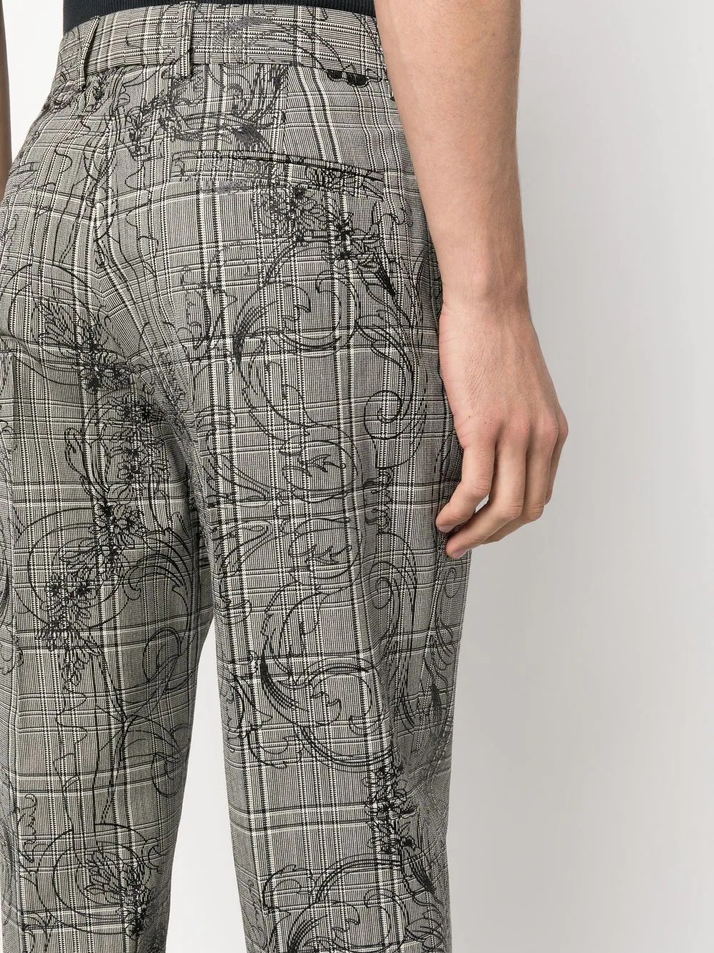 Baroque check-pattern trousers - 5