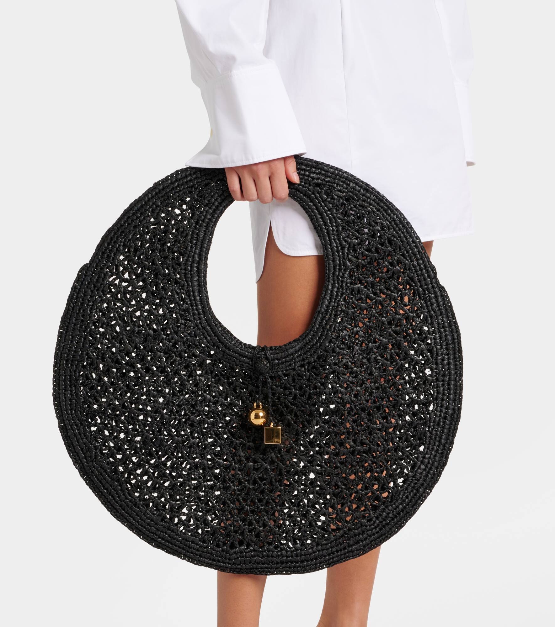 Le Rond Spiaggia raffia tote bag - 6