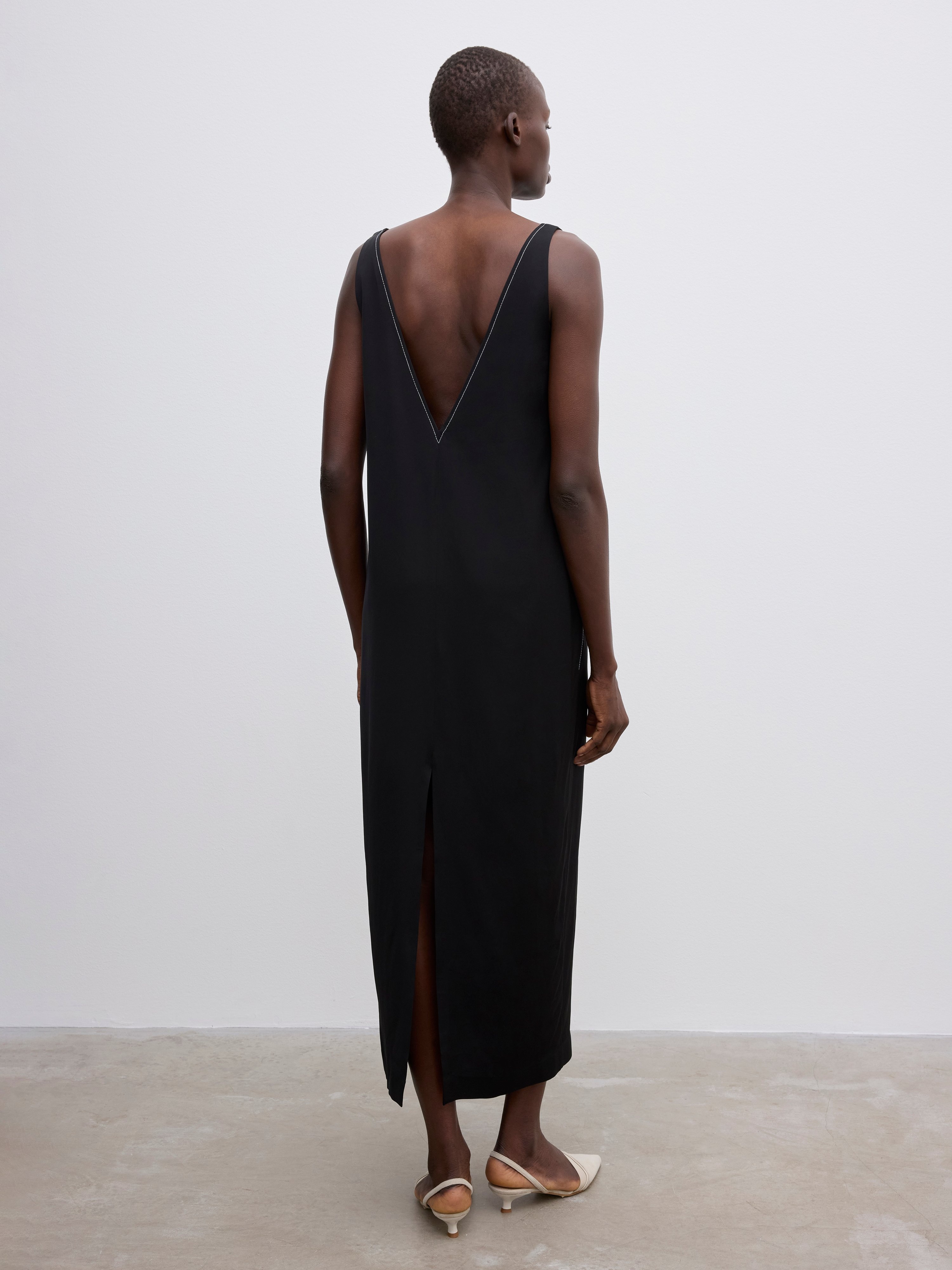 Sheer v-neck dress - 3
