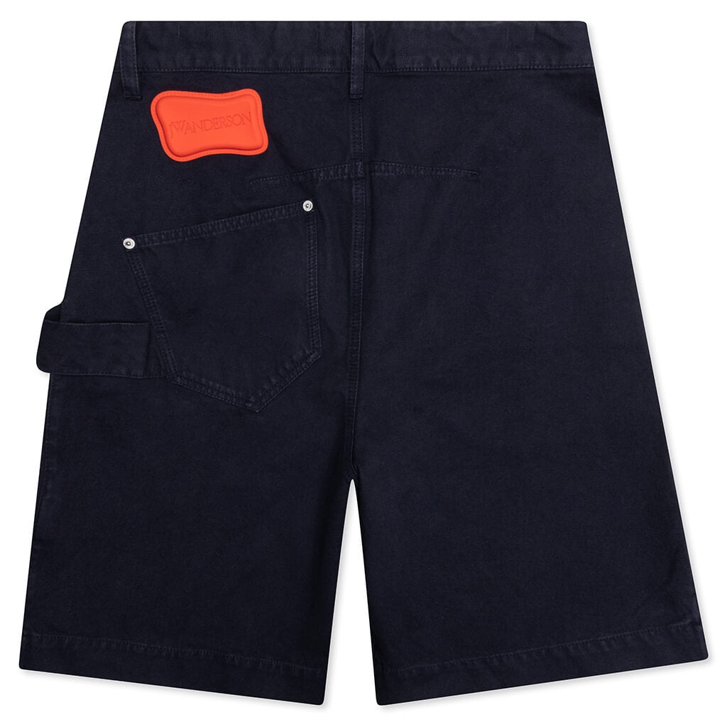 TWISTED COTTON BERMUDA SHORTS - NAVY - 2