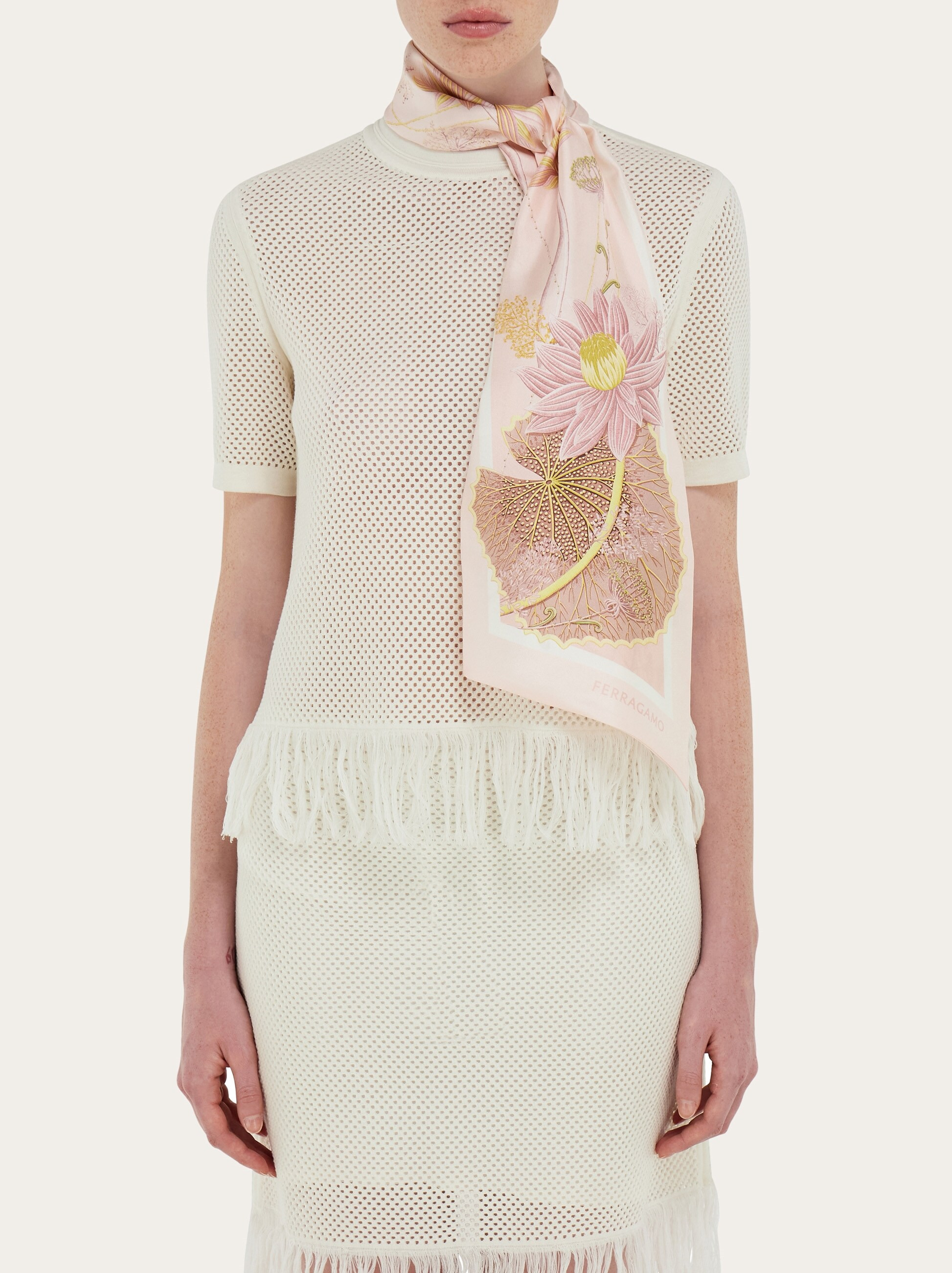 Water lily print silk bandeau - 3