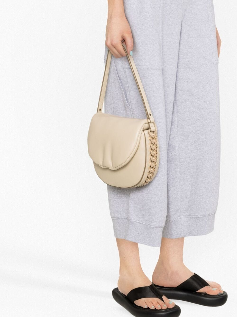 Frayme chain-link faux-leather shoulder bag - 3