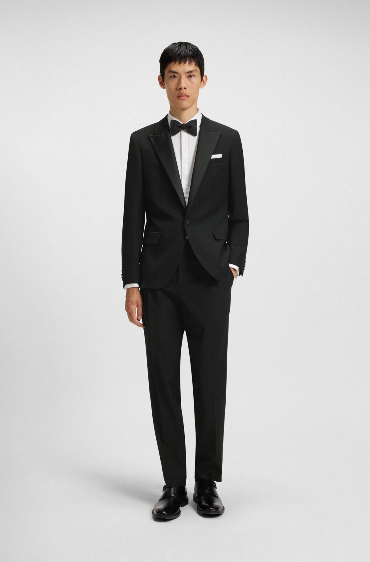 SLIM-FIT TUXEDO TROUSERS IN STRETCH JACQUARD - 3