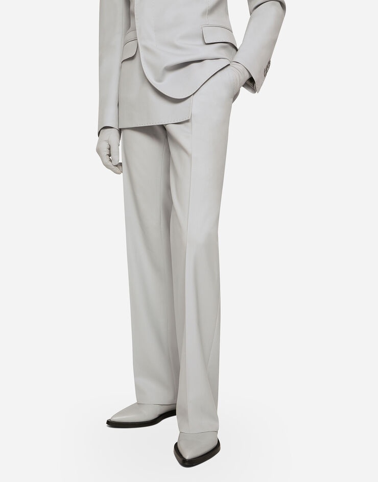 Stretch wool twill pants with straight leg - 4