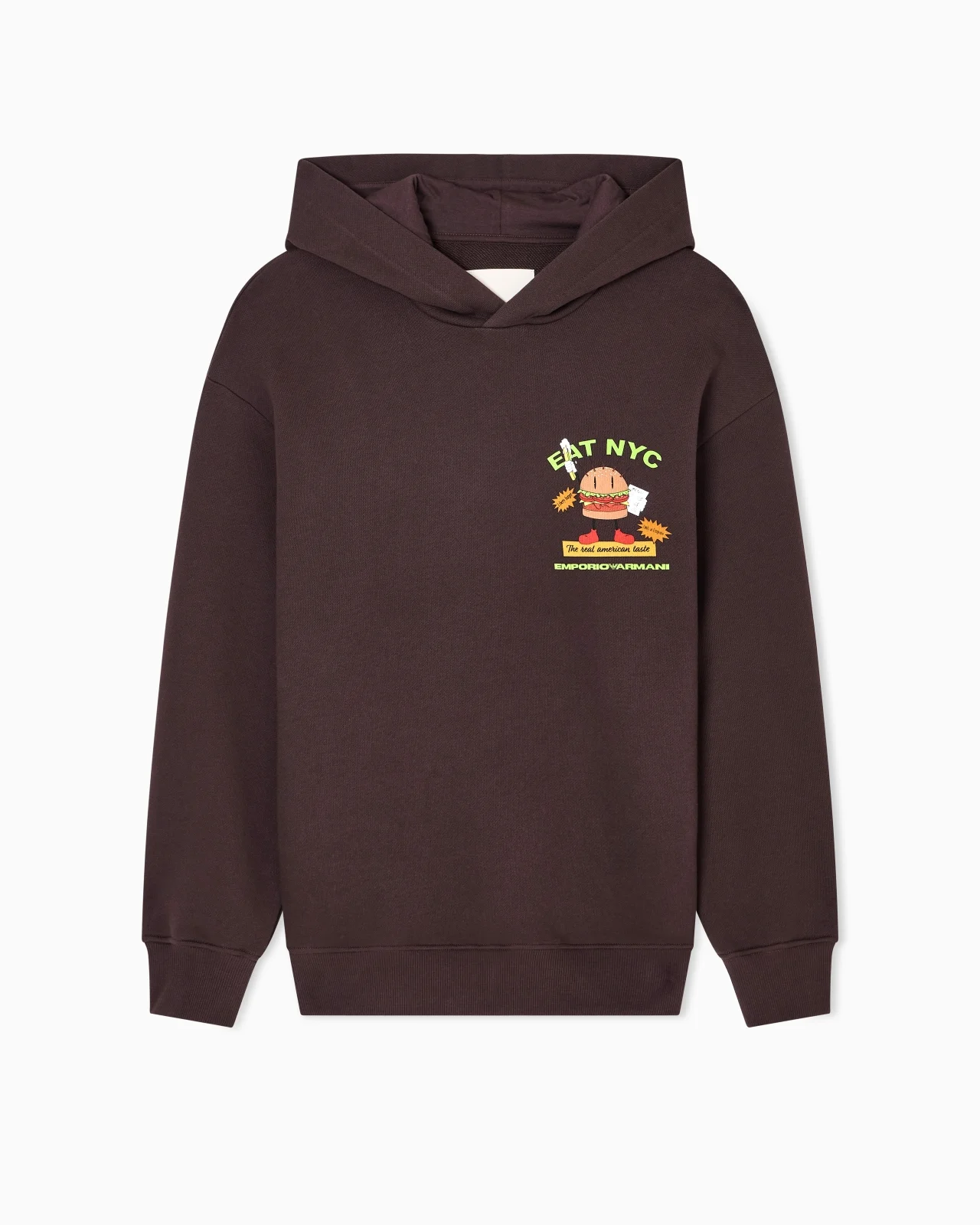 NEW YORK CAPSULE COLLECTION EAT NYC PRINT JERSEY HOODED SWEATSHIRT - 1