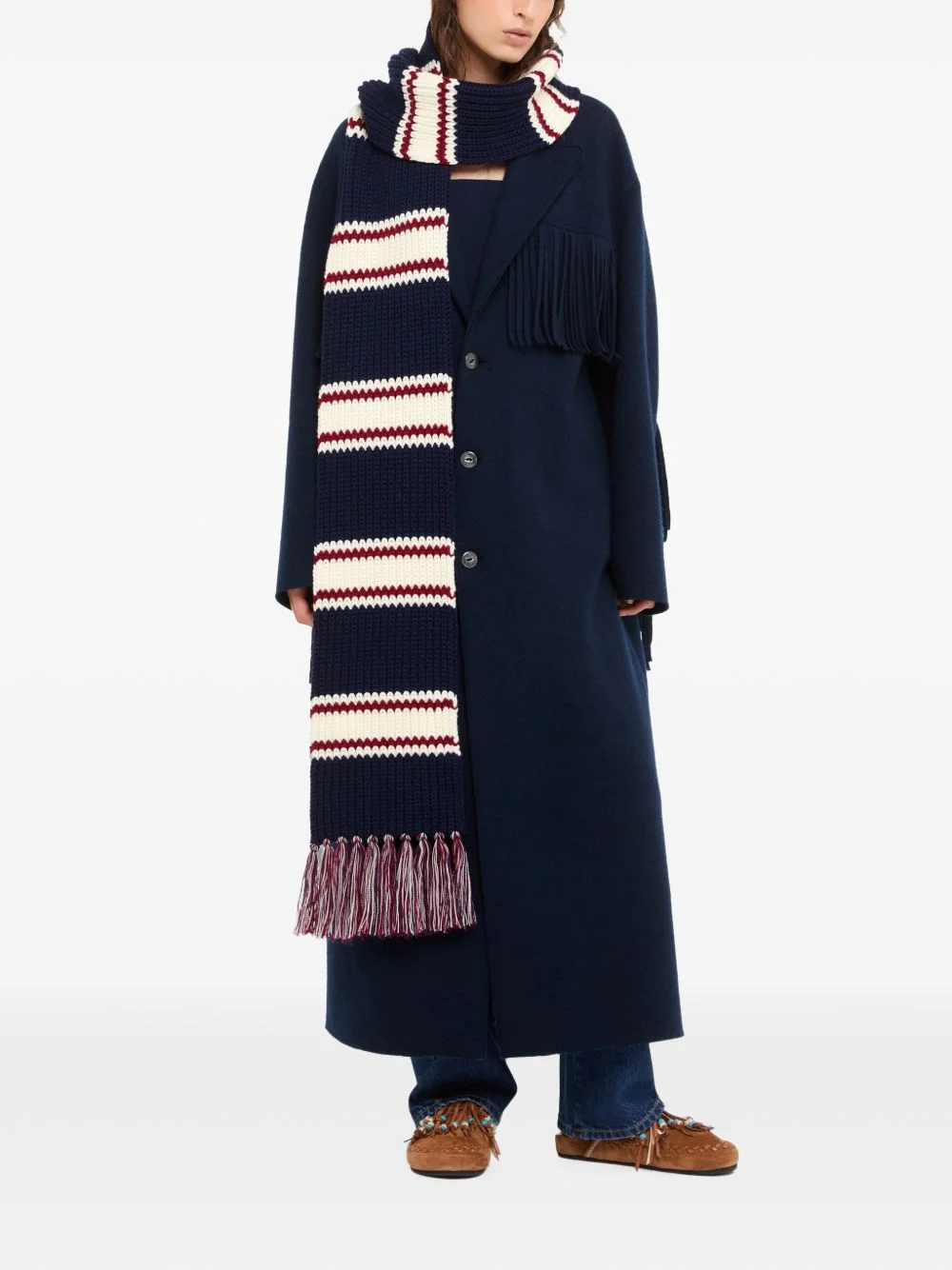 Rugby Club striped fringed scarf - 1