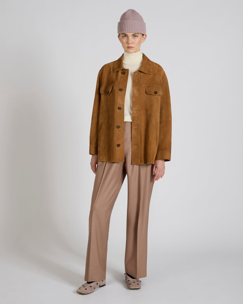 Wide fit wool fabric trousers 5