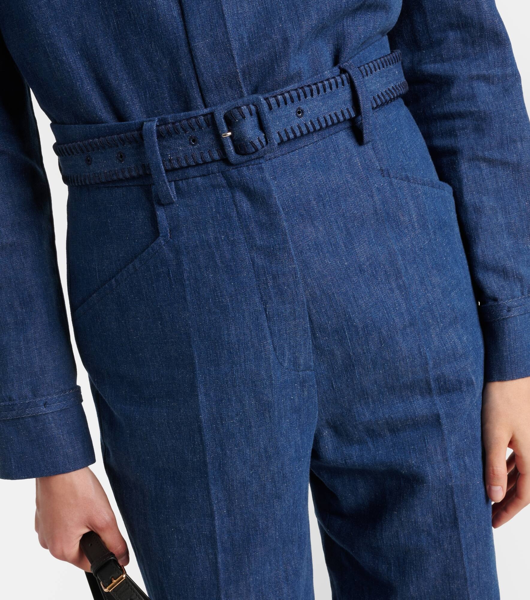 Norman cotton and linen wide-leg pants - 4