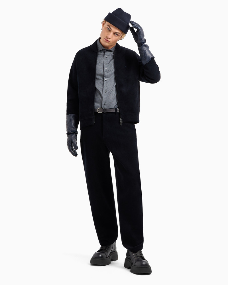 EMPORIO ARMANI Printed-pattern stretch cotton shirt outlook