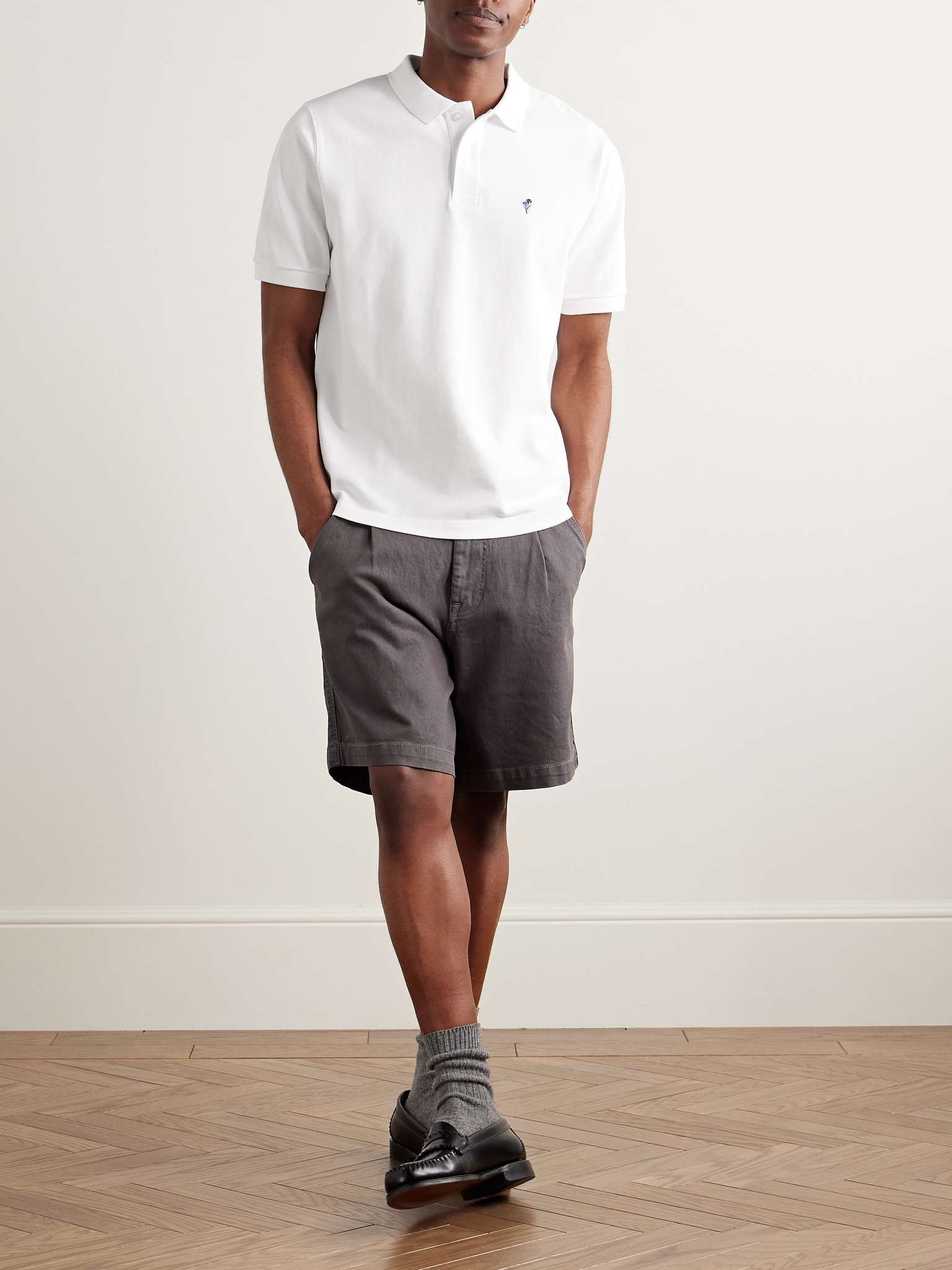 Iris Embroidered Cotton-Piqué Polo Shirt - 2