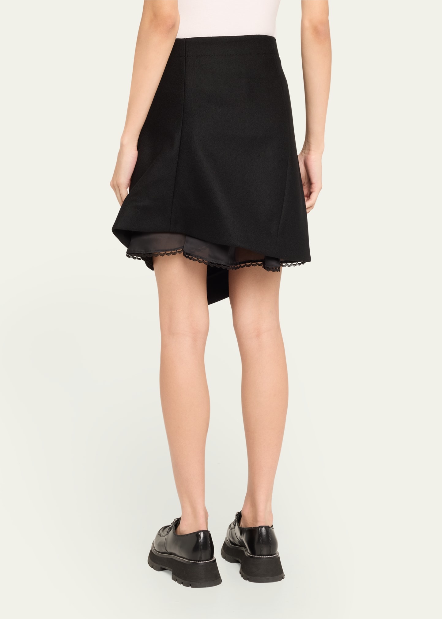 Asymmetric Mini Suiting Skirt - 3