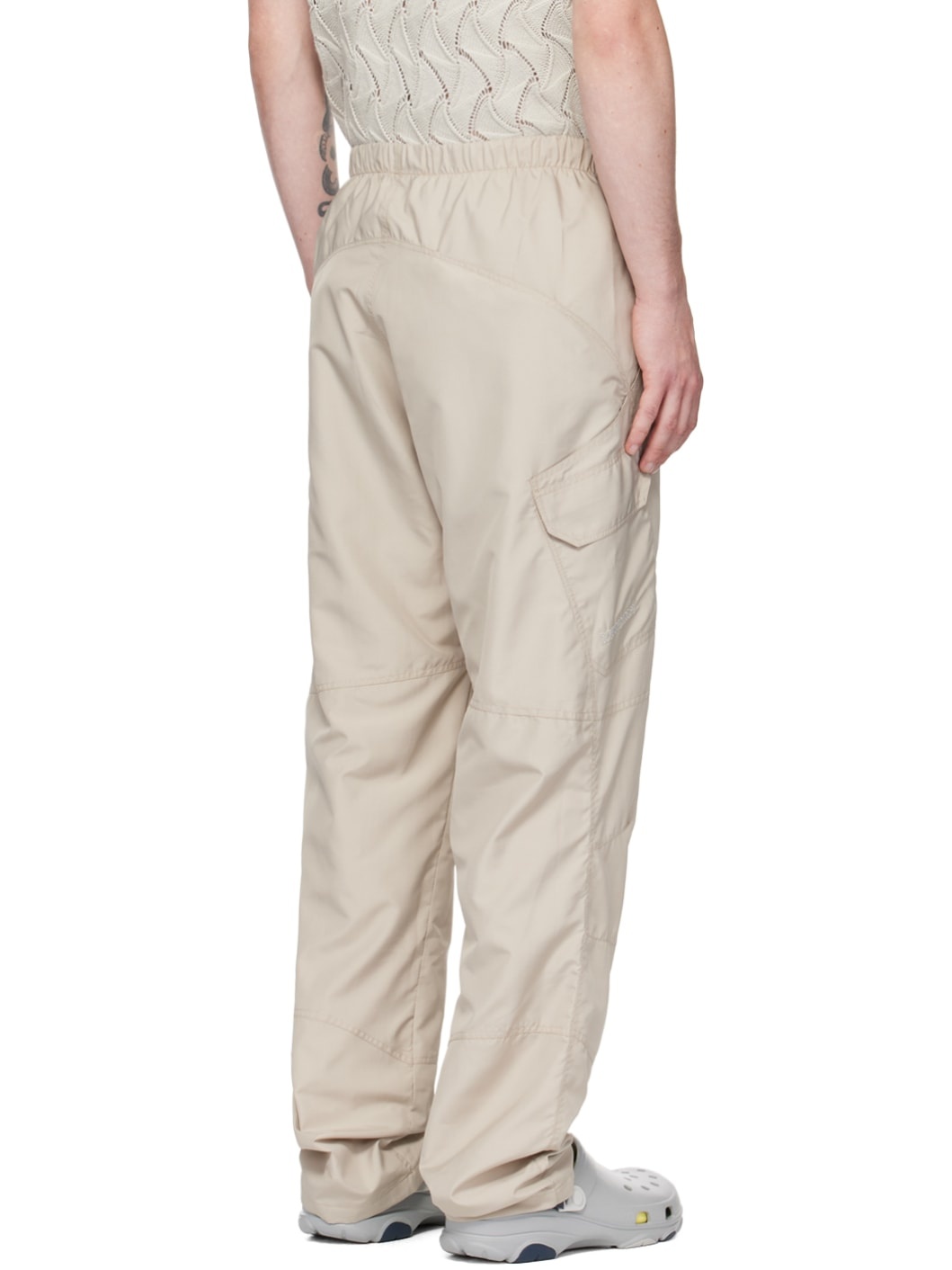 Gray Embroidered Cargo Pants - 3