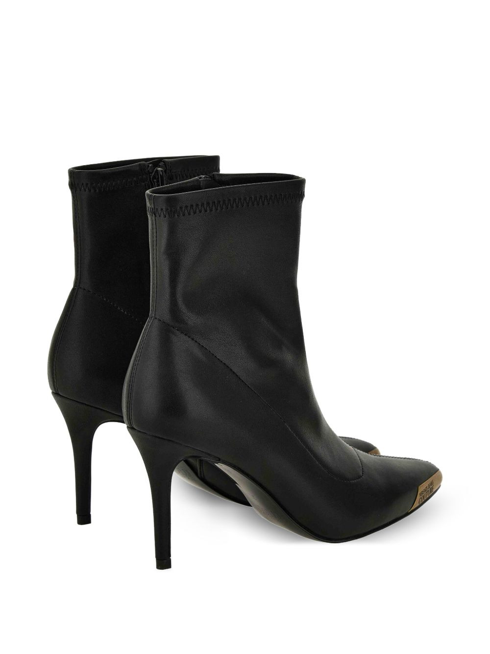 metallic-toe slip-on boots - 3