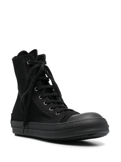 Rick Owens DRKSHDW zipped high top sneakers outlook