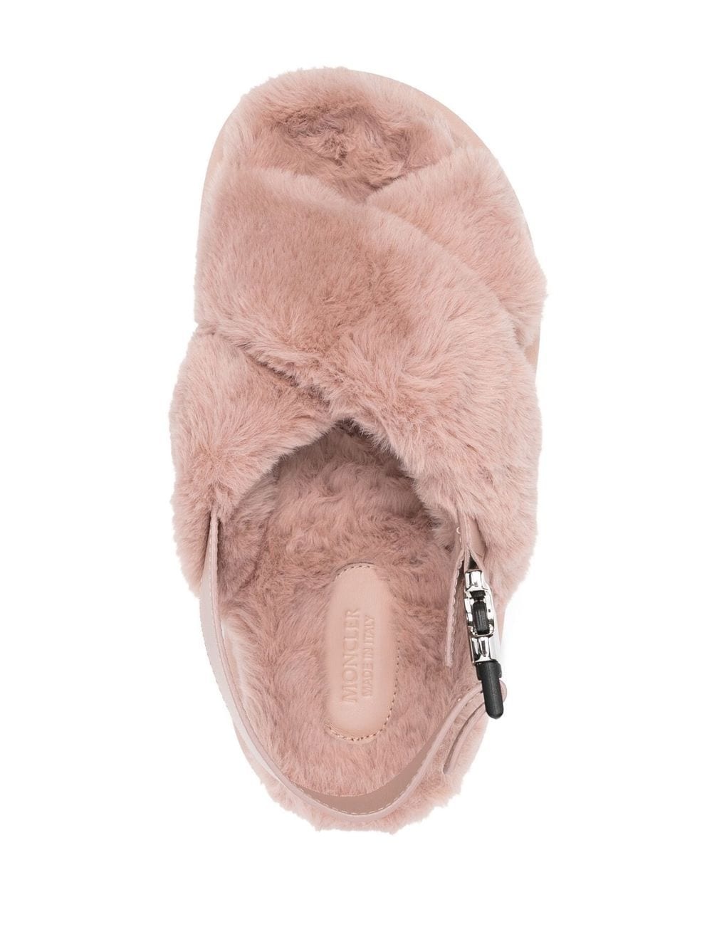 shearling cross-strap slippers - 4