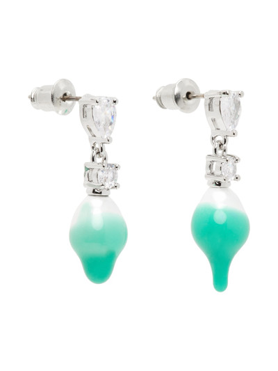 OTTOLINGER Silver & Green Pearl Dip Earrings outlook