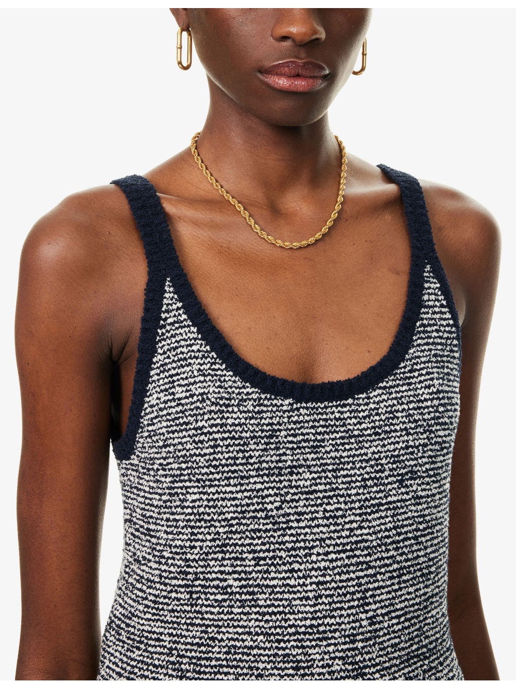 Textured Striped Stretch-Cotton Blend Top - 5