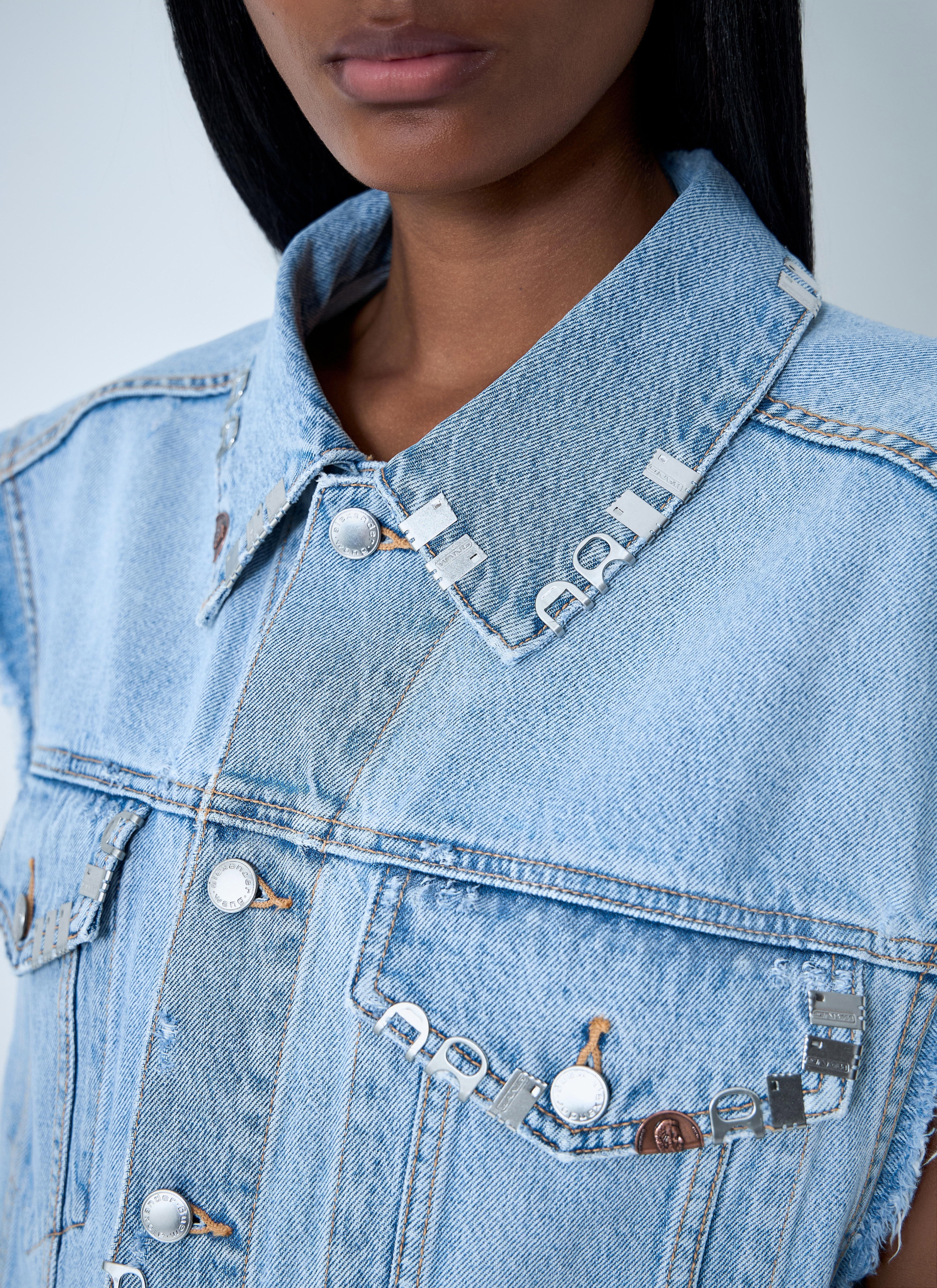 Distressed Denim Vest - 5