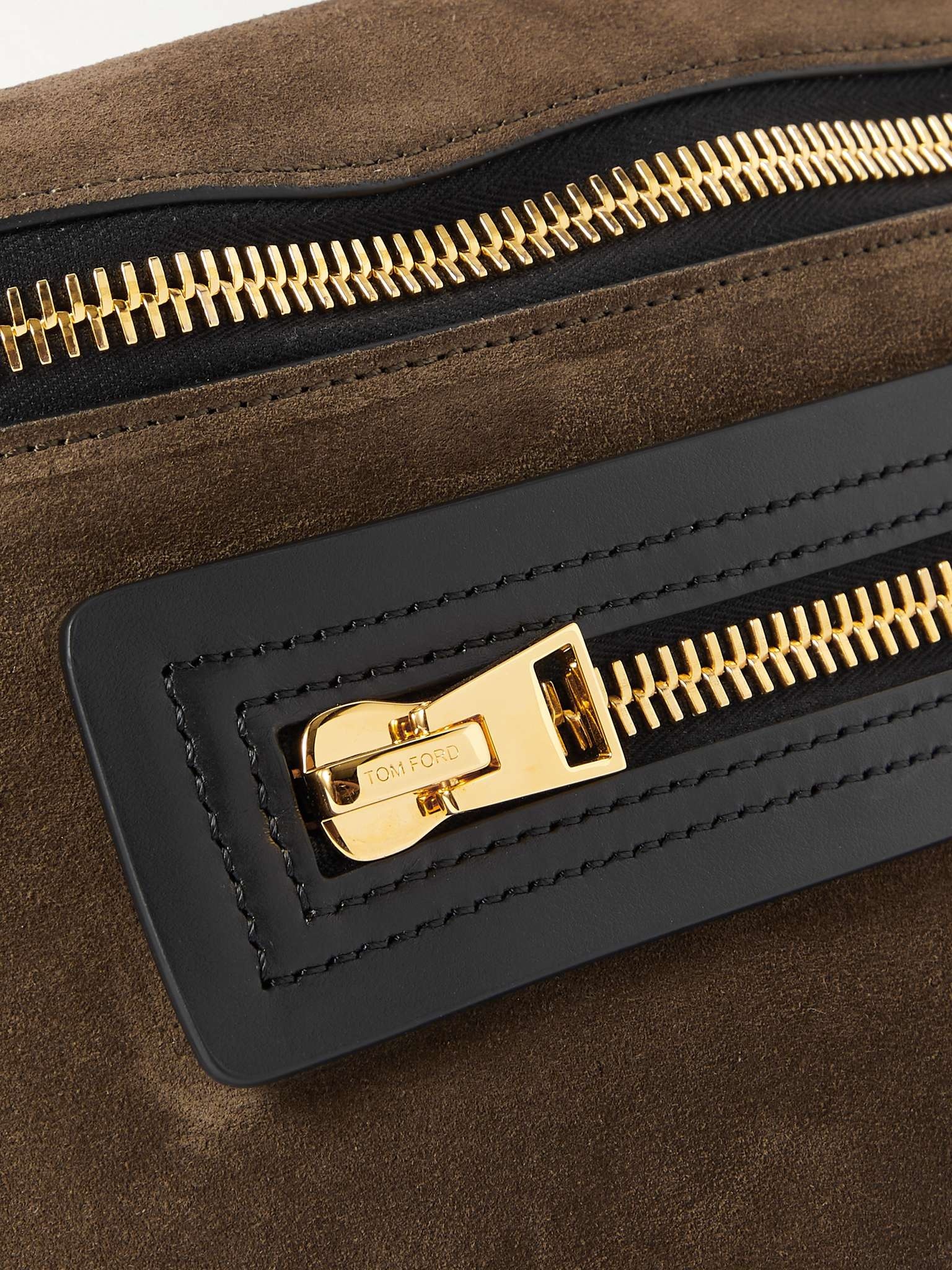 Leather-Trimmed Suede Belt Bag - 5