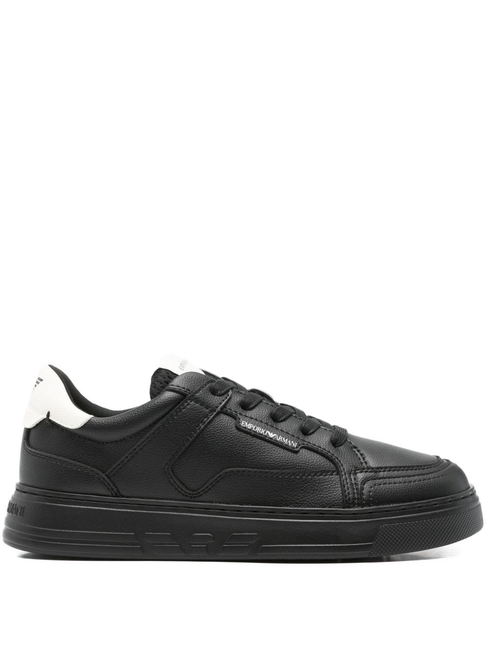 Logo leather sneakers - 1