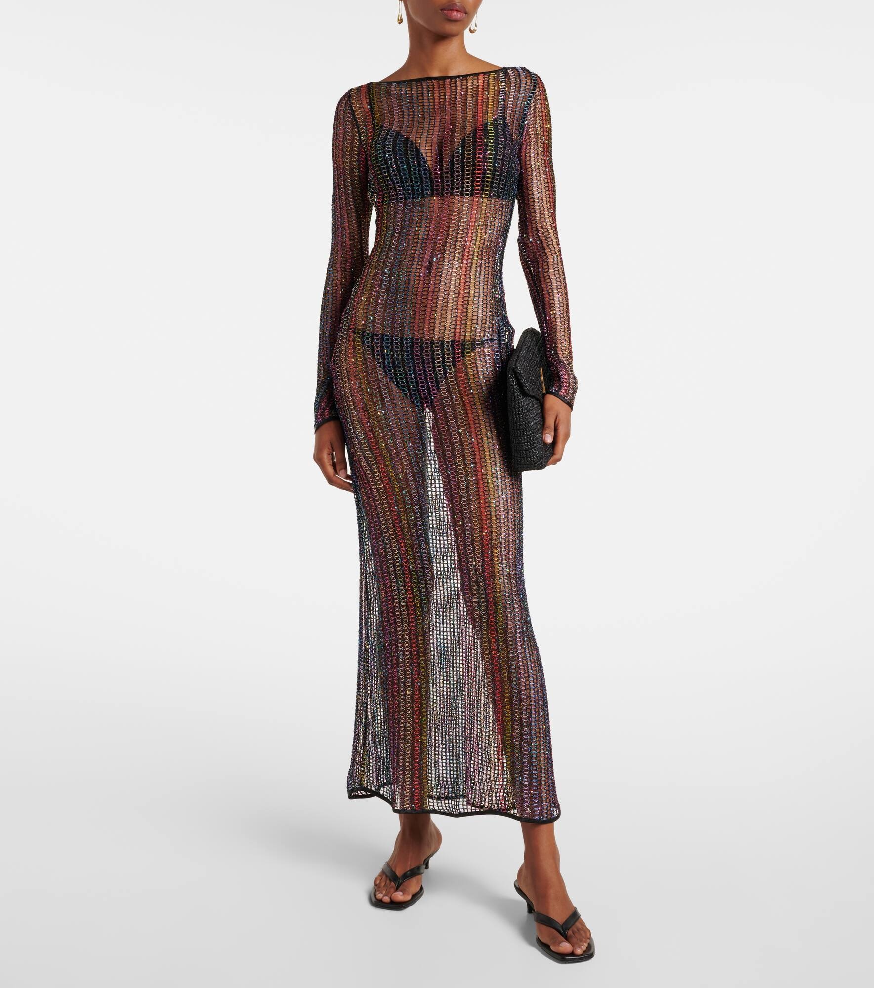 Sheer open-back maxi dress - 2