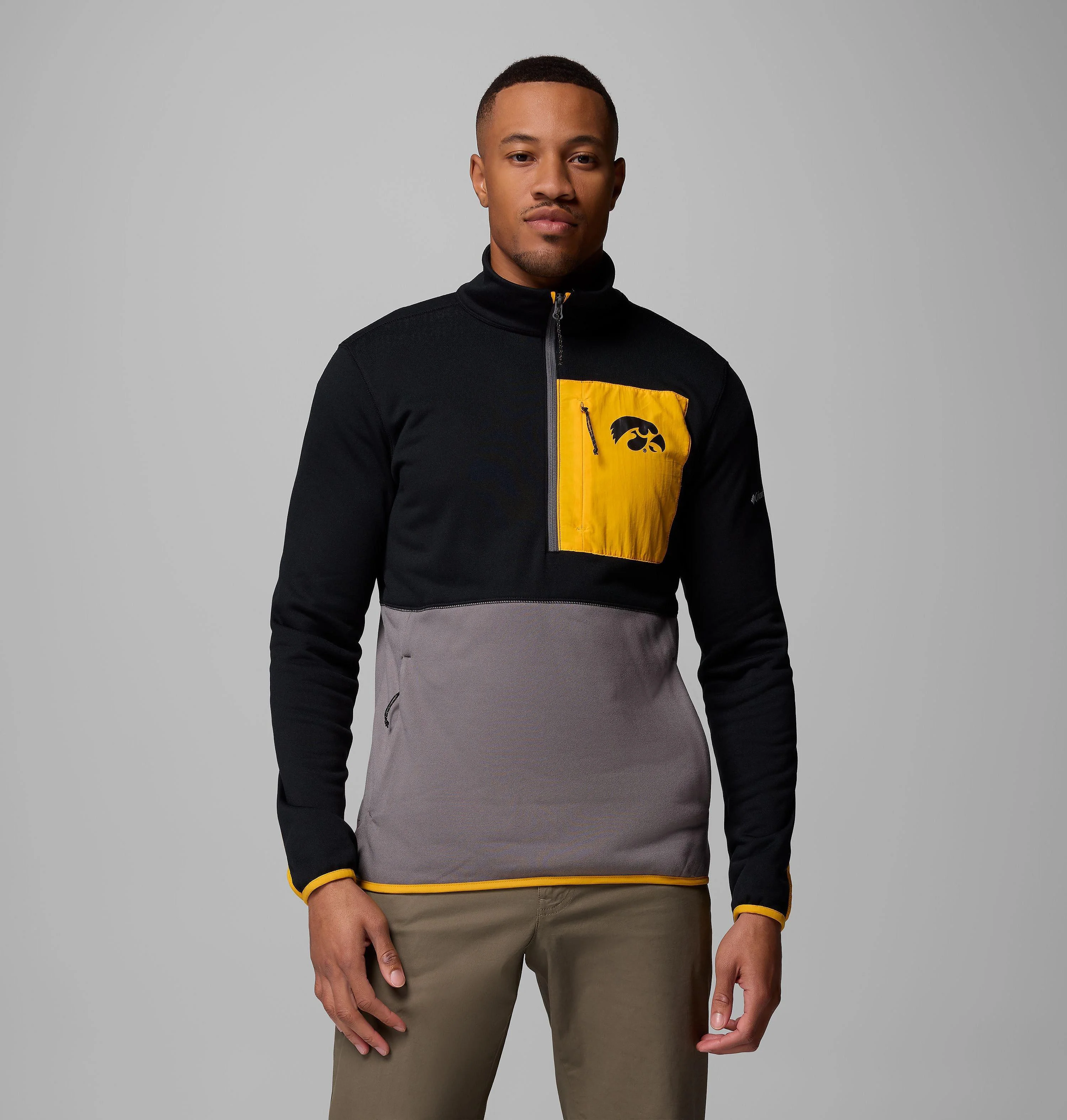 Men's Collegiate Columbia Hike Half Zip Jacket - Iowa - 1