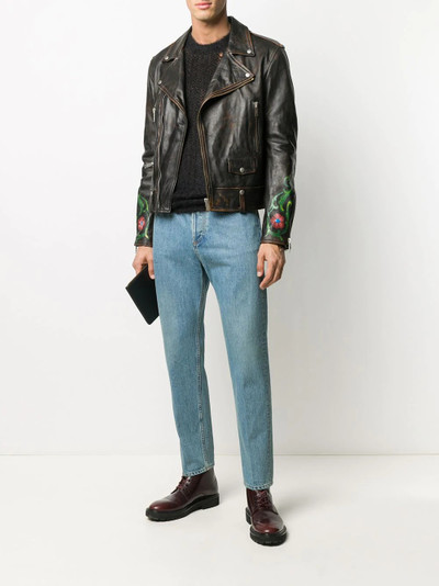 Golden Goose floral-print biker jacket outlook