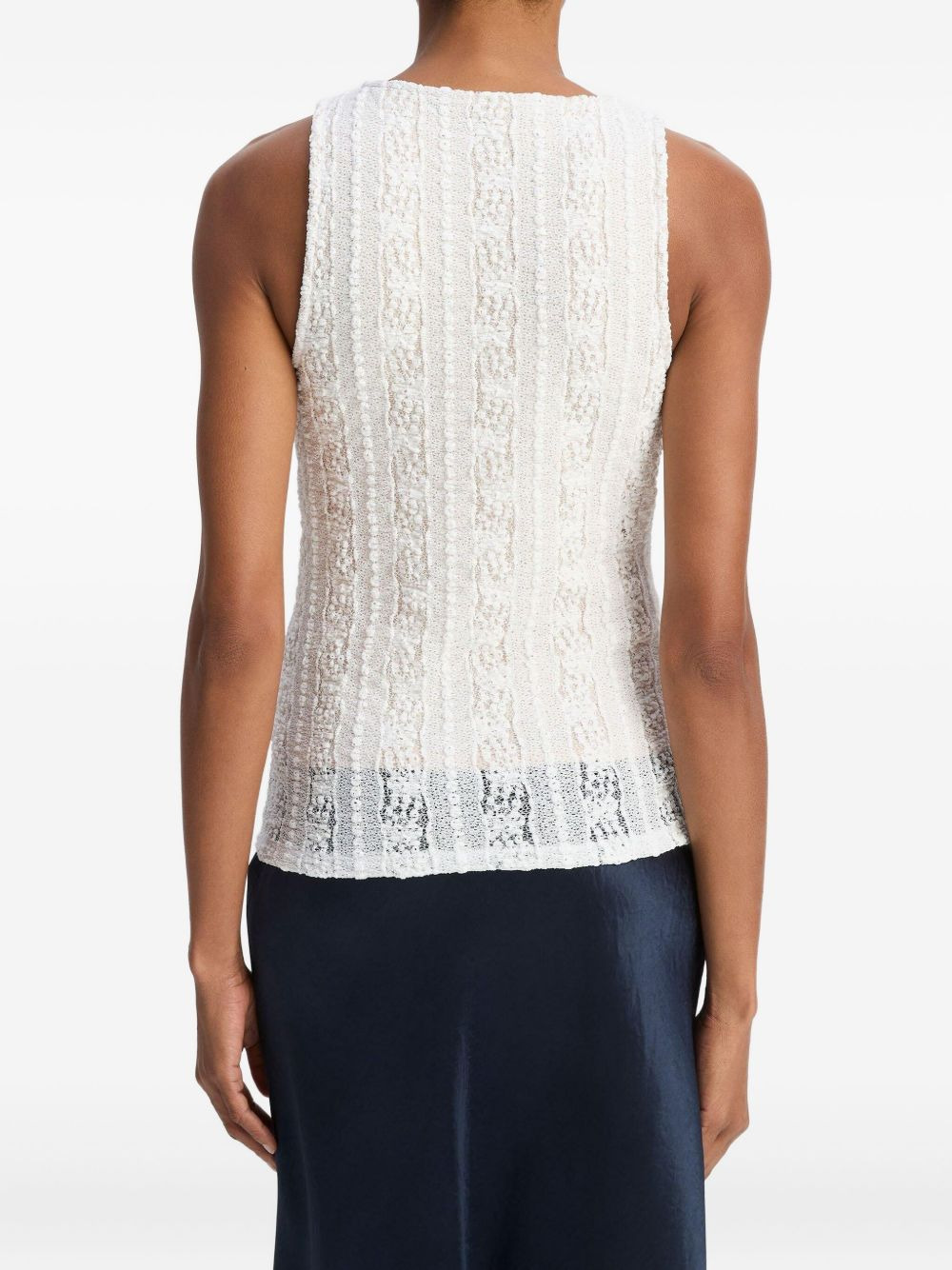 high-neck textured knit top - 4