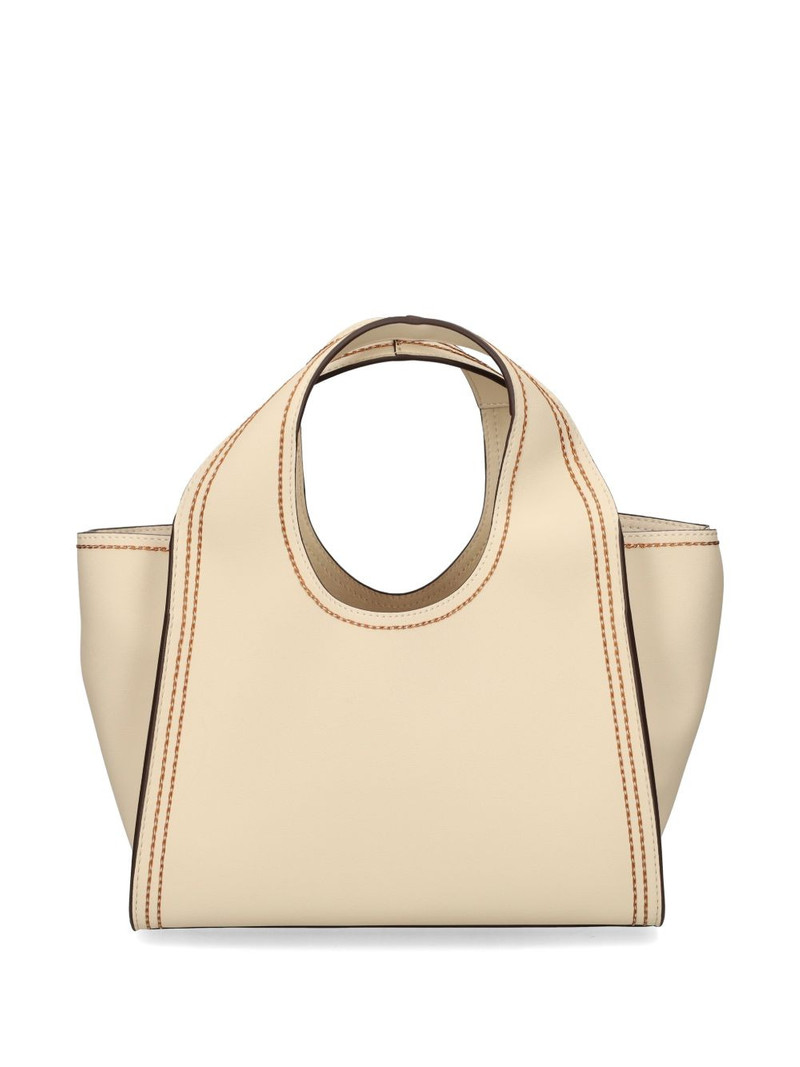 Moschino logo-plaque stitched tote bag outlook