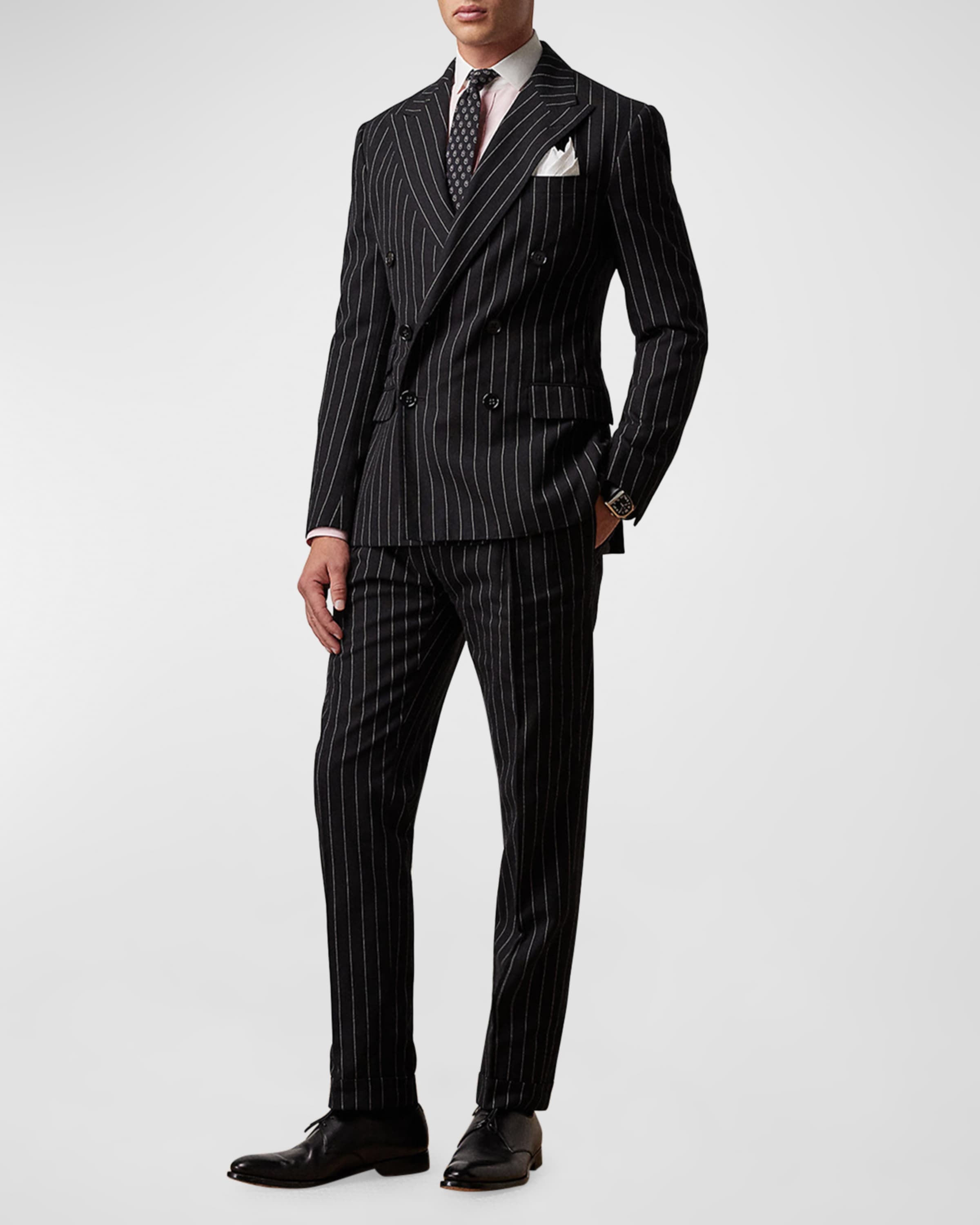 Men's Kent Hand-Tailored Striped Suit Jacket - 5
