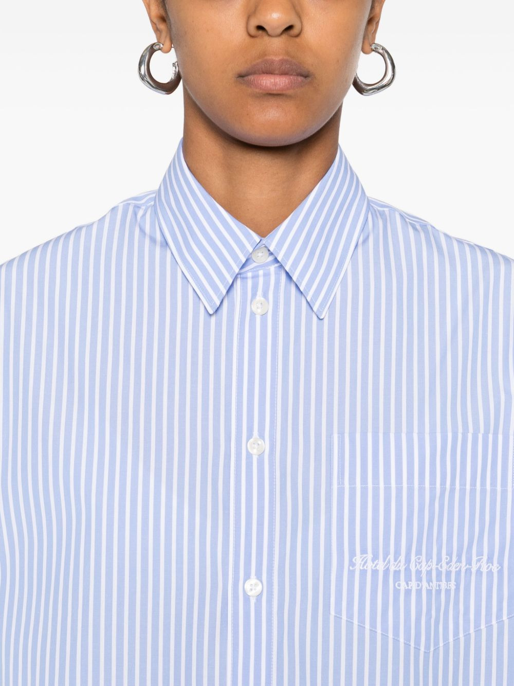 striped embroidered shirt - 5