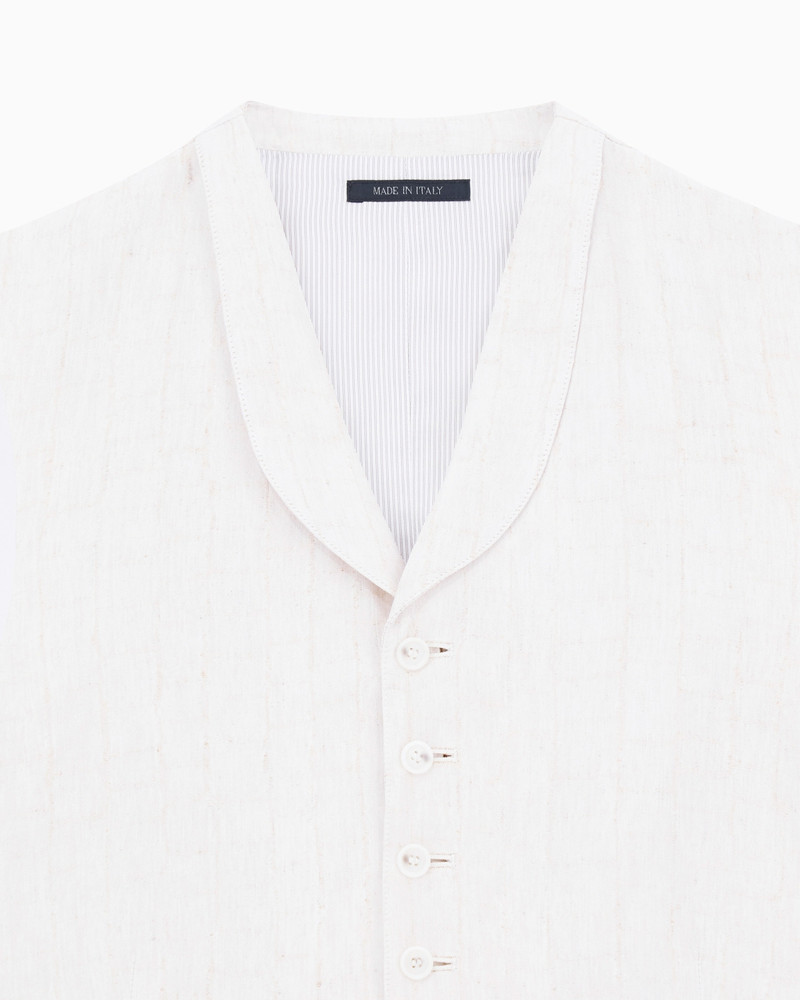 JACQUARD VISCOSE AND LINEN SINGLE-BREASTED WAISTCOAT 5