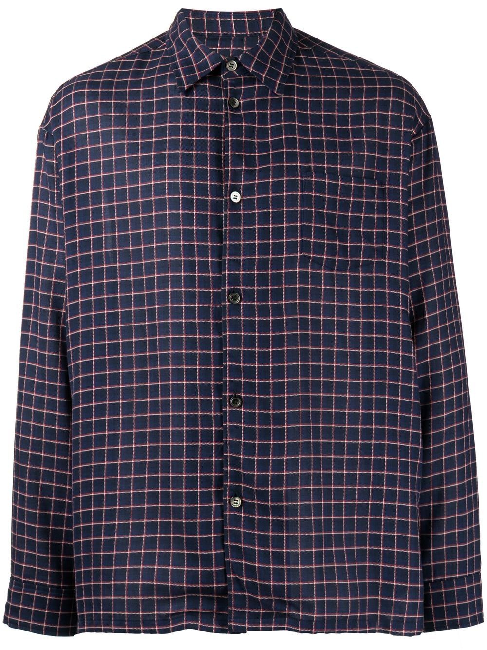 patch-pocket check flannel shirt - 1